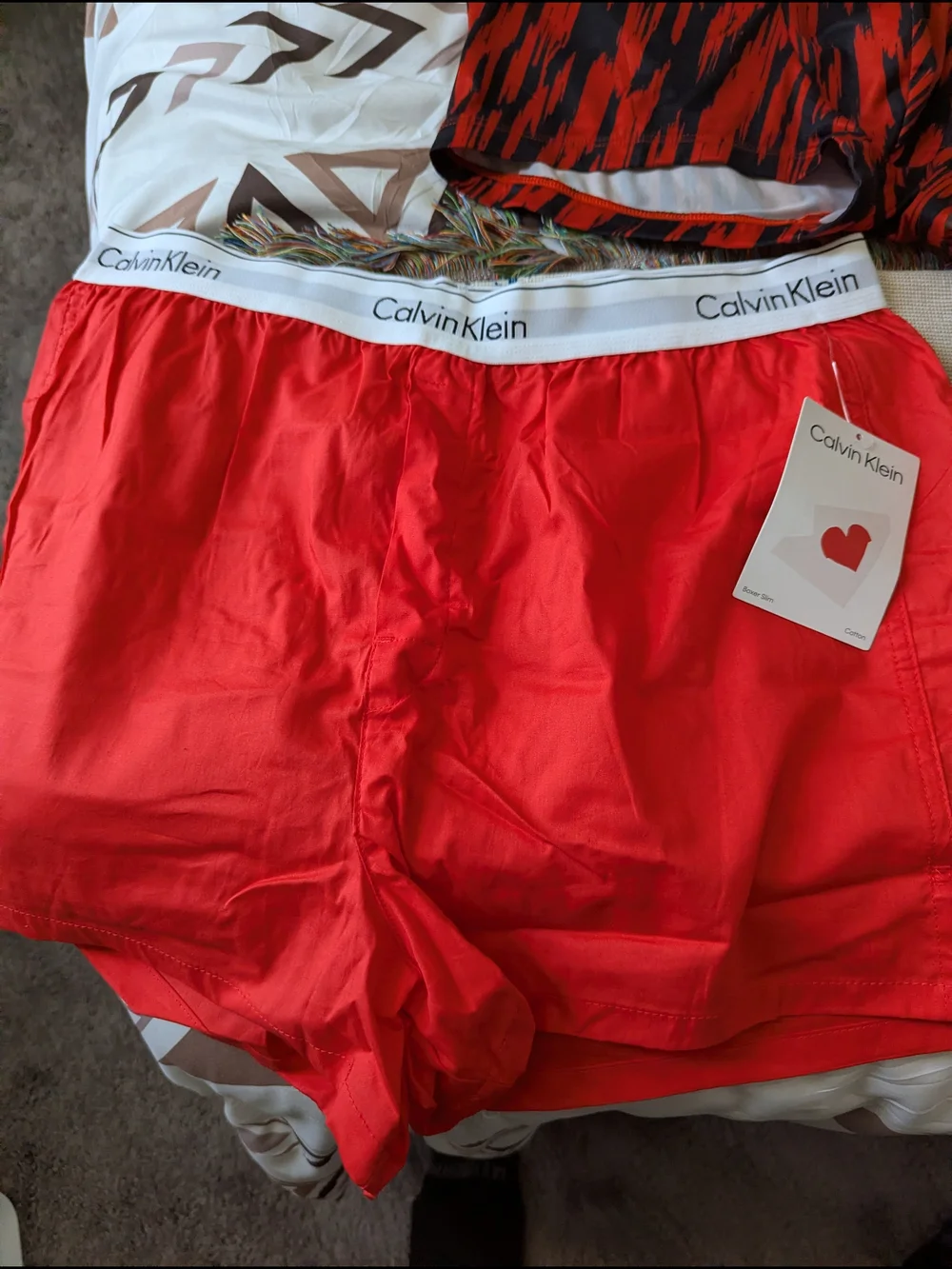 Calvin Klein Men’s Boxer Briefs Trio — Red, Black & Red/Black Pattern